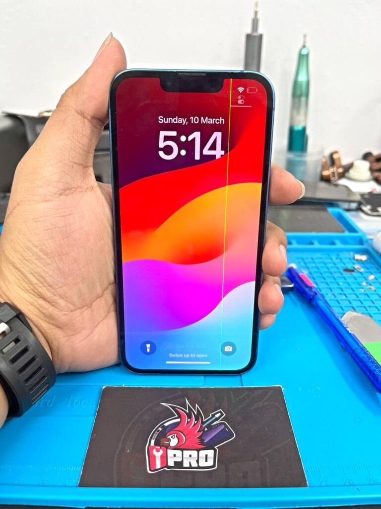 Before repair iPhone green line issue 