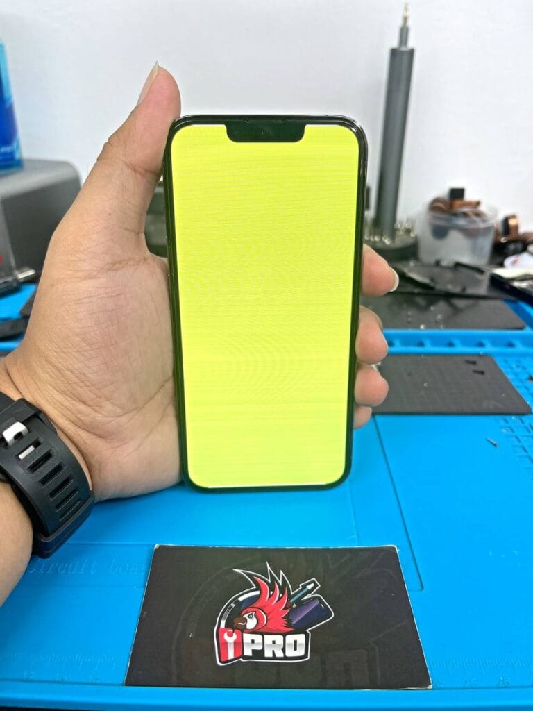Before repair iPhone green screen problem 
