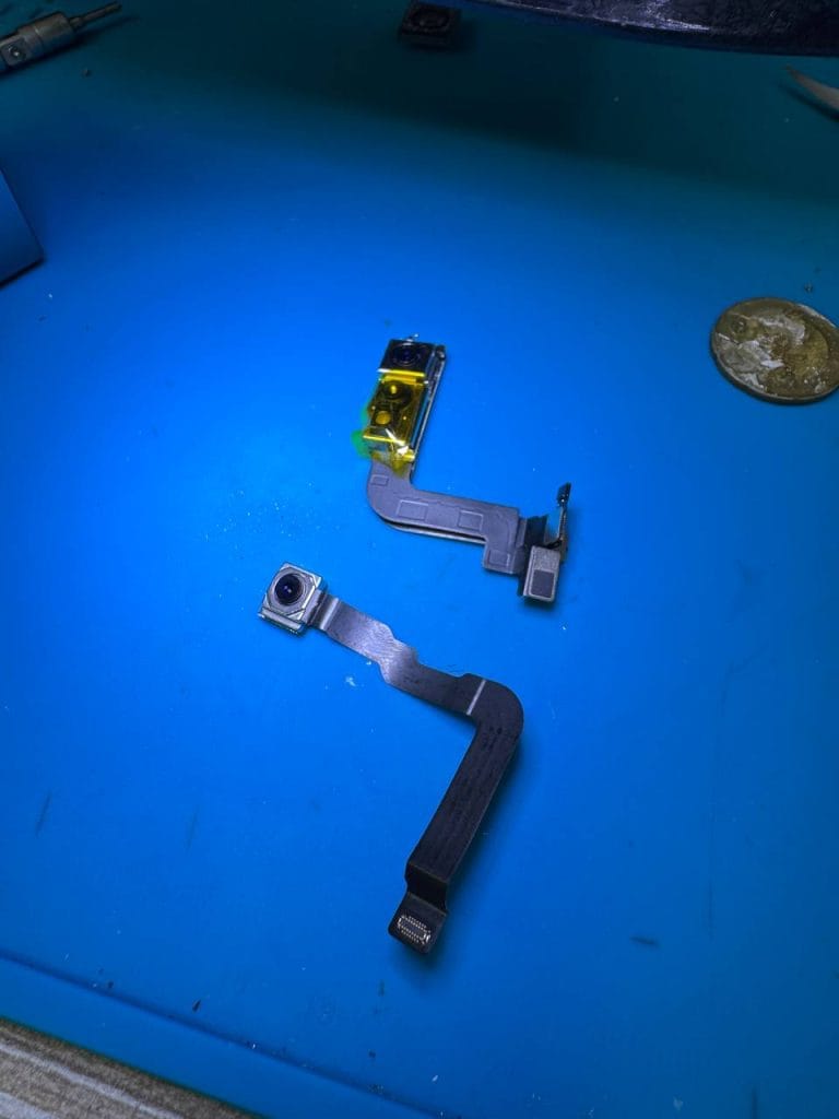 The new camera is soldered and ready to be installed 
