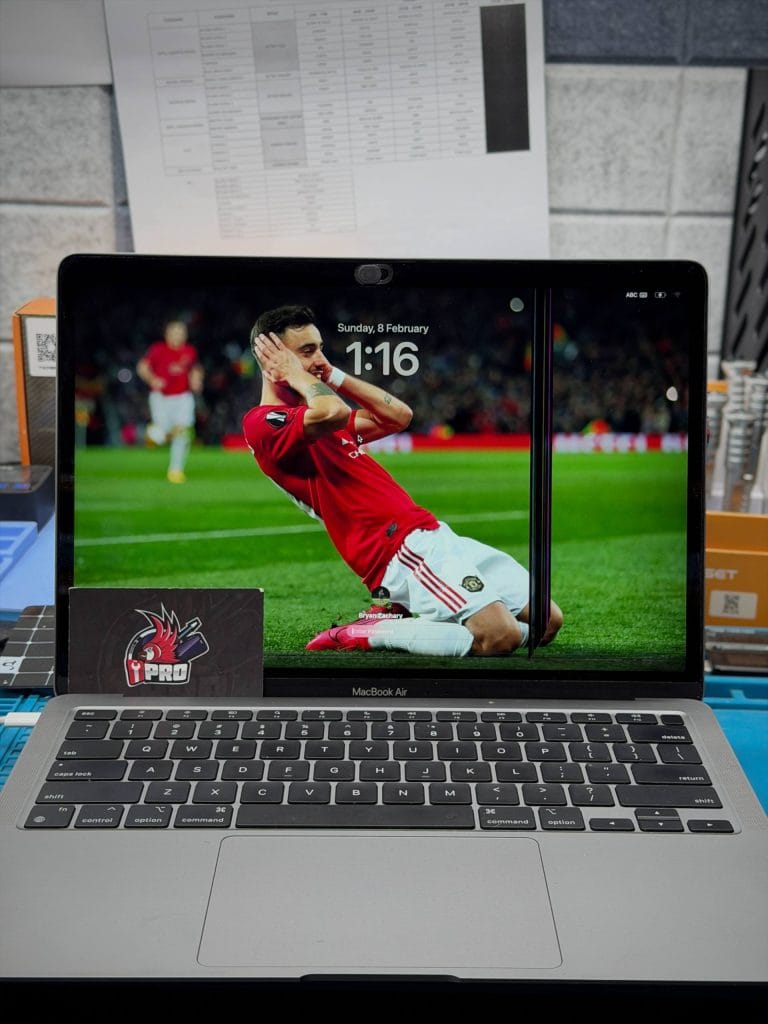 Macbook screen has a black line 